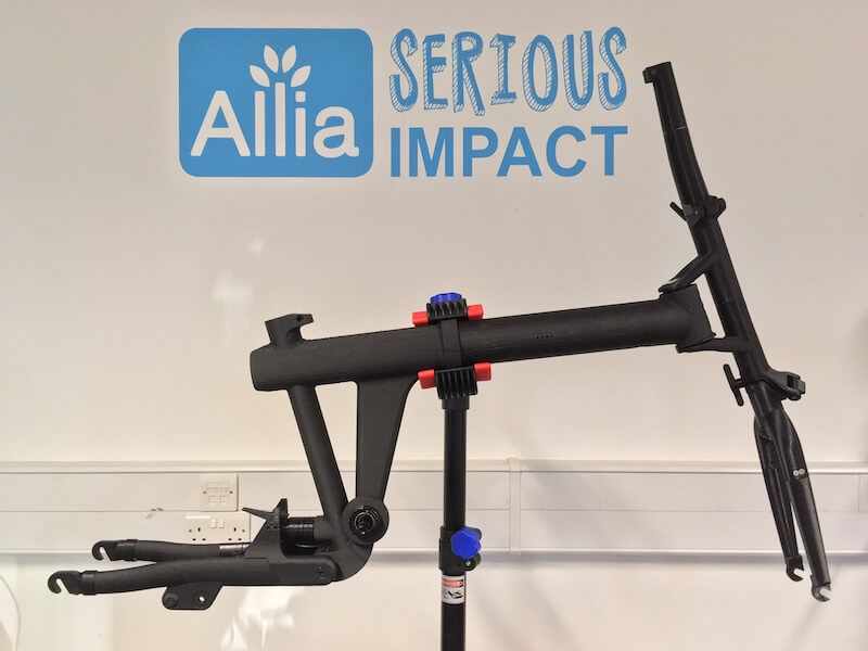 3D printed rig of the FLIT-16 folding ebike