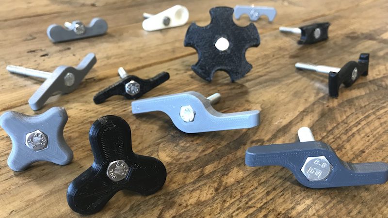 3D printed clamp handles - prototyping the FLIT-16