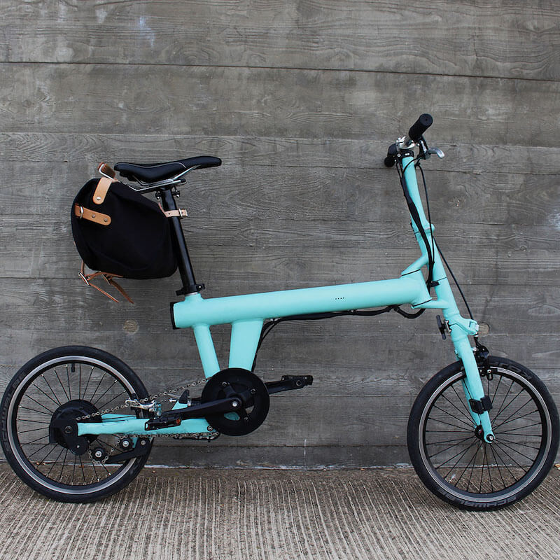 Frost + Sekers Saddlebag on the FLIT-16 folding ebike