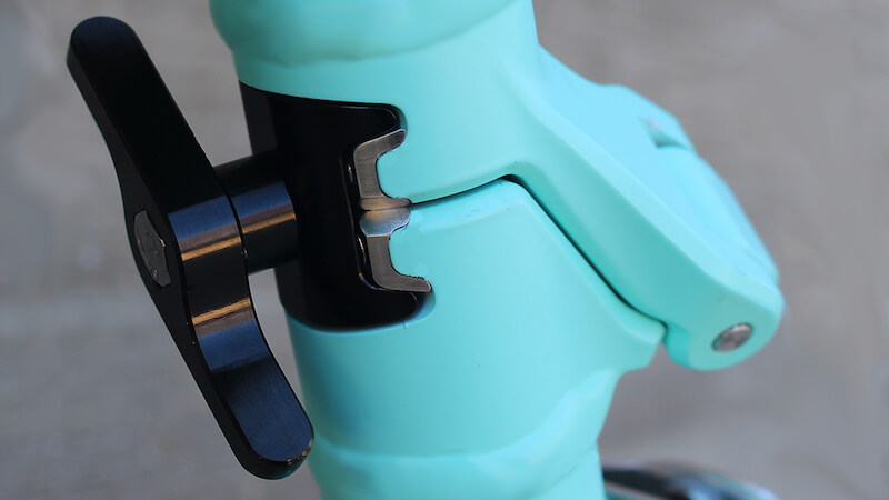 Flit lightweight folding ebike - hinge close up