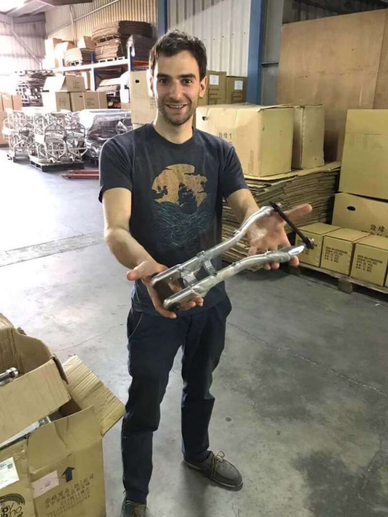 Flit lightweight folding ebike - Dave with finished welded and assembled part