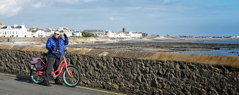 Flit lightweight folding ebike - Ruth and her pedego ebike