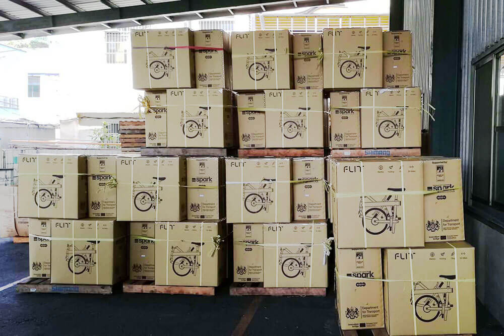 FLIT ebikes boxed up