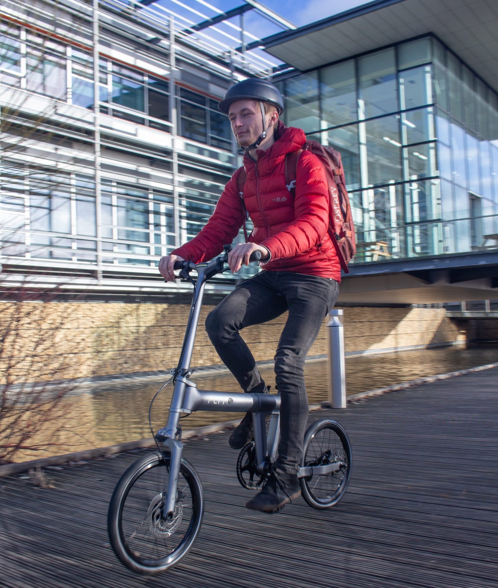 FLIT M2 folding ebike folded rolling