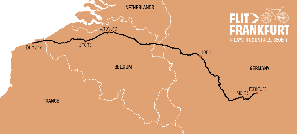 Harry and Adam on their FLIT adventure from England to Germany. A cycling road trip for our folding ebike engineers to prevent unsustainable modes of transport: getting a flight or taking a long car journey.